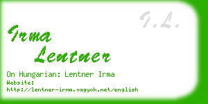 irma lentner business card